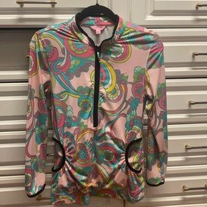 Lilly Pulitzer Pink Multicolor Floral Zip-Front Top and Matching Tank-2 Pieces